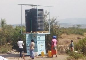 Water ATM with raised tank